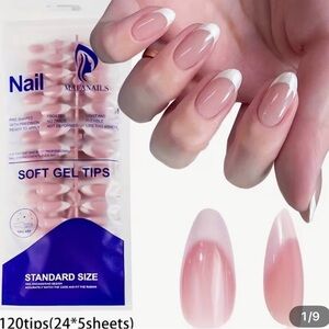 New Soft Gel French Tip Nail Extensions - Pink & White Thin & Light 120 Tips